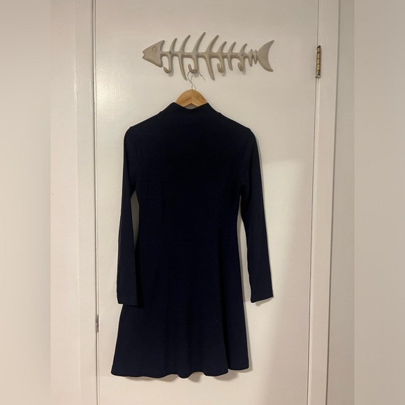 Navy Blue Turtle Neck with Peekaboo Neck - Picture 4 of 4
